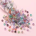 Assorted 4mm aurora bicone glass beads in transparent bottle for DIY jewelry making - 4mm (20g/Pack, Approx. 260 Pcs) / Mixed Random