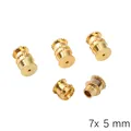 Five-pack of 7x5mm golden brass knurled threaded nuts for DIY jewelry making and fasteners - Style #03 / 1 Piece / Gold