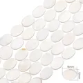 Cuentas ovaladas de nácar natural 18mm x 13mm para creación de joyas DIY - Colgante Ovalado / 13x18mm (aprox. 22 unidades/38cm)