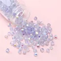 4mm lavender glass beads with AB coating and cylindrical packaging bottle for DIY jewelry - 4mm (10g/Pack, approx. 130 pcs) / Lavender
