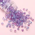 4mm iridescent purple faceted bicone glass beads for DIY jewelry making and bracelets - 4mm (10g/Pack, approx. 130 pcs) / Lilac Purple