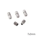 7x3mm silver barrel clasps for DIY jewelry making with threaded screw closure mechanism - Style #05 / 1 Piece / White K/Silver