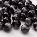 Deep purple 10mm cat-eye resin beads with silk luster for DIY jewelry making - 10mm (10 Pcs/Pack) / Black