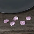 Cinq pendentifs feuilles en perles ABS rose pâle avec nervures et trou pour création DIY - Sac Standard / Grand Violet (18mmx20mm)