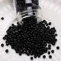 Polished black glass seed beads in a white ceramic dish for DIY jewelry making - #01 Style (Solid Painted) / 10g/Pack (3mm) / Black