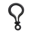 Matte black bulb-shaped carabiner hook with swivel ring for DIY keychain and bag charm - Black (32×56mm)