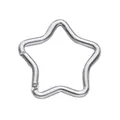 Star shaped silver aluminum carabiner clip for DIY keychains and bag accessories - Star Style / 49x48mm / Silver