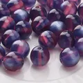 10mm galaxy blue and purple gradient resin beads with glitter for DIY jewelry making - 10mm (10 Pcs/Pack) / Deep purple