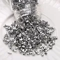 Cylindrical silver glass bugle beads with metallic finish for DIY jewelry making - #05 Style (Hexagon Tube Beads)