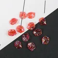 Perles en ABS forme pétale rouge iridescent avec texture ondulée pour bijoux DIY - Sac Standard / Petit Iridescent Rouge (15mmx17mm)