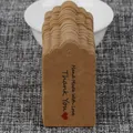 Brown kraft paper gift tags printed with Hand Made with Love and Thank You text - Kraft Handmade with Love Thank You Scalloped Style