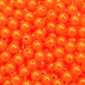Bright orange pearlescent ABS round spacer beads with holes for DIY jewelry making - Orange Red