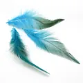Trois longues plumes naturelles avec dégradé bleu et vert pour la création de bijoux DIY - 100 Pièces/Paquet (10-15cm) / Bleu lac