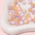 Cuentas de resina facetadas degradadas de 10mm con efecto ojo de gato para bisutería - Octogonal (BSB132) / 10mm (Apertura aprox. 1.5mm, 10 Piezas/Paquete) / Amarillo Rosa Azul
