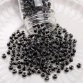 Polished black glass seed beads with clear outer layer for DIY jewelry making - Style #13