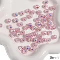 Perline a stella rosa iridescente 8mm con finitura perlata colorata per collane - Stile Fagiolo Concavo (#03) / 8mm (2 Pezzi/Confezione) / Rosa Olografico