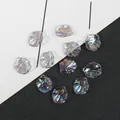 Lot de 10 perles en nacre AB en forme de coquillage pour la création de bijoux DIY - Sac Standard / Grand Iridescent Gris (18mmx20mm)