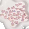 Perline a farfalla rosa in ABS con effetto perlescente per gioielli DIY 13x10mm - Stile Farfalla (#08) / 13x10mm (2 Pezzi/Confezione) / Rosa Olografico