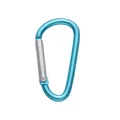 Lake blue D-shaped aluminum carabiner hook with silver spring clip for keychains - D-shaped Buckle / 24x46mm / Sky Blue