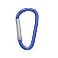 Blue D-ring aluminum carabiner clip with spring gate for keychains and DIY crafts - D-shaped Buckle / 24x46mm / Sapphire Blue