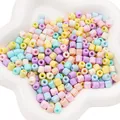 Macaron color 6x6mm glass barrel beads in a star dish for DIY jewelry making - Barrel Beads / 6x6mm, 2mm Hole (10g/Pack, Approx. 30 Pcs) / Macaron Series
