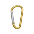 Golden D-shaped aluminum carabiner hook with silver spring gate for DIY bag accessories - D-shaped Buckle / 24x46mm / Yellow