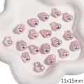 Perle aurora rosa iridescenti irregolari 11x15mm per creazione di gioielli DIY - Stile Intrecciato Grande (#12) / 11x15mm (2 Pezzi/Confezione) / Rosa Olografico