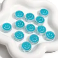 Sky blue 20mm acrylic smiley face beads set for DIY jewelry and bracelet making - 20mm 10 Pieces/Pack / Teal