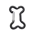 Black bone-shaped aluminum carabiner clip with silver spring gate for DIY keychains - Bone Clasp / 49x32mm / Black