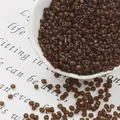 3 mm donkerbruine matte glazen kralen in een witte kom voor DIY-sieraden maken - 3mm (Ongeveer 20g/Pak) / Donker Koffie