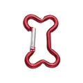 Red bone-shaped aluminum carabiner hook with silver spring gate for DIY keychains - Bone Clasp / 49x32mm / Red