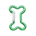 Green bone-shaped aluminum carabiner clip for DIY bags and keychains with silver spring gate - Bone Clasp / 49x32mm / Green