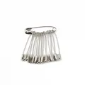 Poliertes silbernes Sicherheitsnadel-Set mit zehn kleinen Nadeln auf einem Halter - Einfacher Stil / Breite 8xLänge 38mm (50 Stück/Packung) / Weißgold