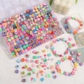 Kit de 24 perles en argile polymère avec motifs fruits et animaux pour bracelets DIY - 24 Grilles / Fête des Fruits