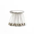 Silberne Sicherheitsnadeln Set für DIY Stricken und Kleidungsetiketten Zubehör - Einfacher Stil / Breite 9.5xLänge 45mm (50 Stück/Packung) / Weißgold