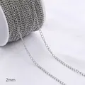 Ρολό αλυσίδας O 2mm από ασήμι 14Κ για υλικά κατασκευής κοσμημάτων DIY - Αλυσίδα επέκτασης / 2mm (1 Μέτρο/Πακέτο) / Λευκόχρυσο