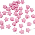 Gioielli fai-da-te 11mm stelle rosa perle acriliche con foro per braccialetti - 11x11mm (5 pezzi/confezione) / Rosa