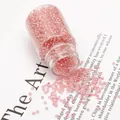 Pink glass seed beads in a clear bottle for DIY jewelry making and embroidery - Pink
