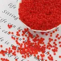 Rode matte glazen kralen van 3mm voor DIY-sieraden in een witte keramische kom - 3mm (Ongeveer 20g/Pak) / Rood