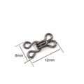 Agrafes métalliques gris anthracite 8mm x 12mm pour accessoires de vêtement DIY - 12mm x 8mm / Canon de fusil