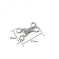 Crochets et œillets métalliques argentés pour couture DIY de 12mm de long et 8mm de large - 12mm x 8mm / Or blanc