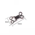 Agrafes et œillets en métal bronze antique de 15 mm de long et 9 mm de large - 15mm x 9mm (24 Paires/Paquet) / Métal canon