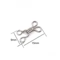 Agrafes métalliques argentées pour couture DIY, largeur 9mm et longueur 15mm - 15mm x 9mm (24 Paires/Paquet) / Or blanc
