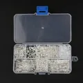DIY jewelry making kit with silver metal parts in a 10-compartment storage box - 10 Grids Boxed / Electroplated Silver