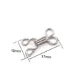Agrafe métallique invisible argentée pour couture DIY, taille 17mm x 10mm - 17mm x 10mm (24 Paires/Paquet) / Or blanc