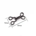 Agrafe métallique de 22mm gris foncé pour vêtements et accessoires de bricolage - 22mm x 12mm (24 Paires/Paquet) / Métal canon