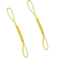 Cordon de téléphone tressé en rayonne jaune vif avec double anneau et structure spirale - Jaune