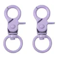 Set of 2 lavender purple swivel snap hooks for DIY keychains and bags accessories - 2 Pieces (Approx. 20mm Wide x 44mm High) / Purple