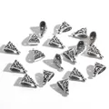 Hollow flower alloy charm beads in antique silver finish for DIY jewelry making - Arabesque Hollow Bail Pendant (30458) / 20 Pieces/Pack (11x16mm, Hole Approx 5mm)