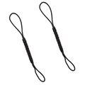 Pack de deux cordons tressés noirs avec boucles pour sacs et accessoires divers - Noir